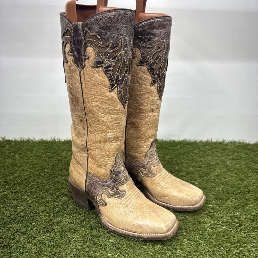 Veronica Palomino Castro US women 5 uk 7 23-1/2 western leather boots high wax